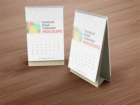Realistic Vertical Desk Calendar Mockups Vectogravic Design