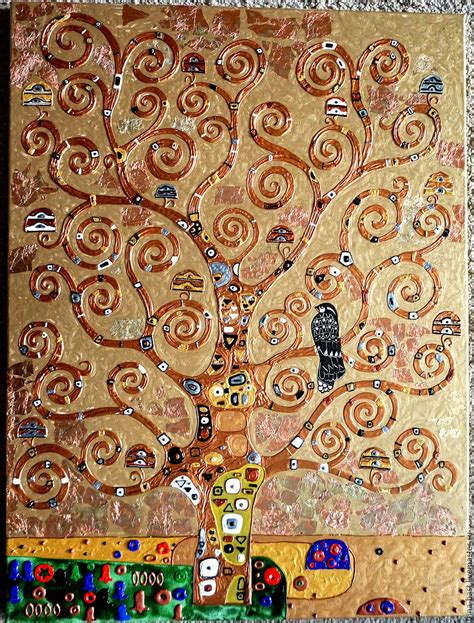 Relief Painting With Gold Petal The Tree Of Life Gustav Klimt