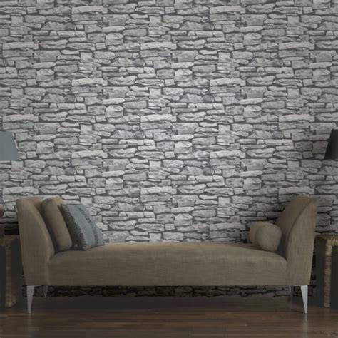 Arthouse Vip Moroccan Stone Wall Grey Brick Effect