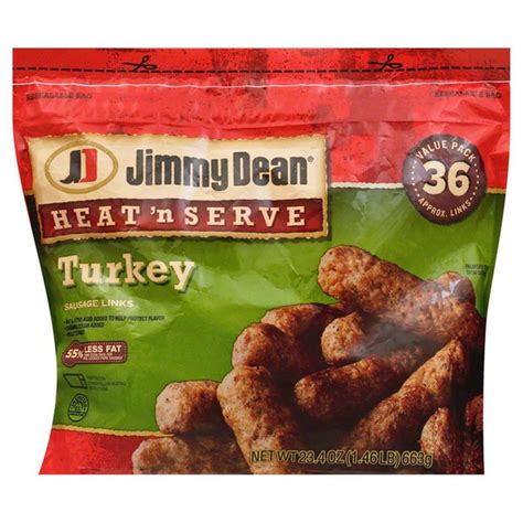 Jimmy Dean Heat N Serve Turkey Sausage Links 36 Count 23 4 Oz From