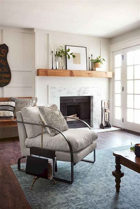 40 Best Modern Farmhouse Fireplace Mantel Decor Ideas Living Room
