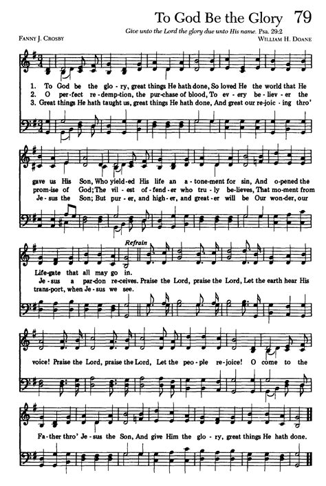 To God Be The Glory High 1742×2598 Hymn Sheet Music Hymn Music