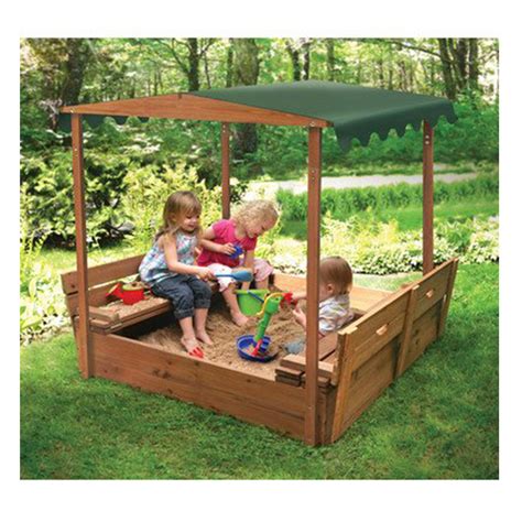 Cedar Sandbox With Benches And Cover Natural Style Buy Online Now