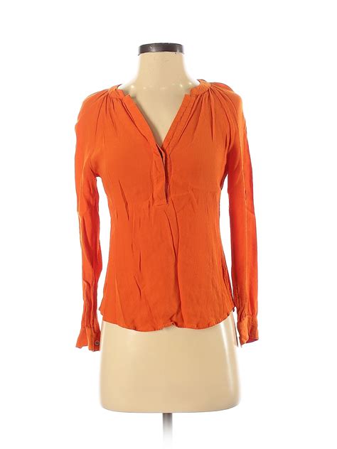 Banana Republic Women Orange Long Sleeve Blouse Xs Ebay