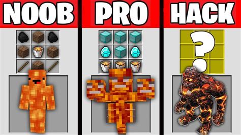 Minecraft Battle Noob Vs Pro Vs Hacker Lava Monster Crafting