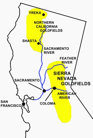 Black dots are mines without gold as a primary commodity, but may have gold listed as a secondary or tertiary commodity. Free Printable Maps: California Gold Rush Map | Print for Free