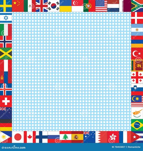 Background With World Flags Frame Stock Vector Illustration Of Frame