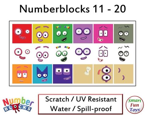 Numberblocks 0 100 Face And Body Stickers Waterproof Etsy Number