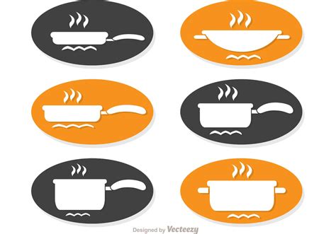cooking set simple icons vector pack