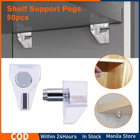 50pcs Clear Shelf Support Peg 5mm Cabinet Shelf Supports Pins Shelf