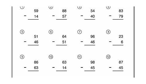 Free Double Digit Subtraction Worksheets for Students and Teachers