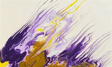 Purple Fluid Art Original Abstract Painting Acrylic Above Bed Etsy