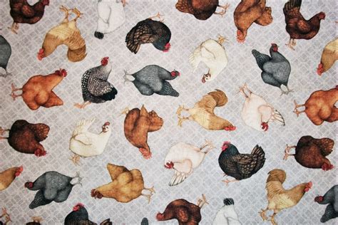 Chicken Fabric Hen Fabric By The Yard Qt Fabrics Country Etsy