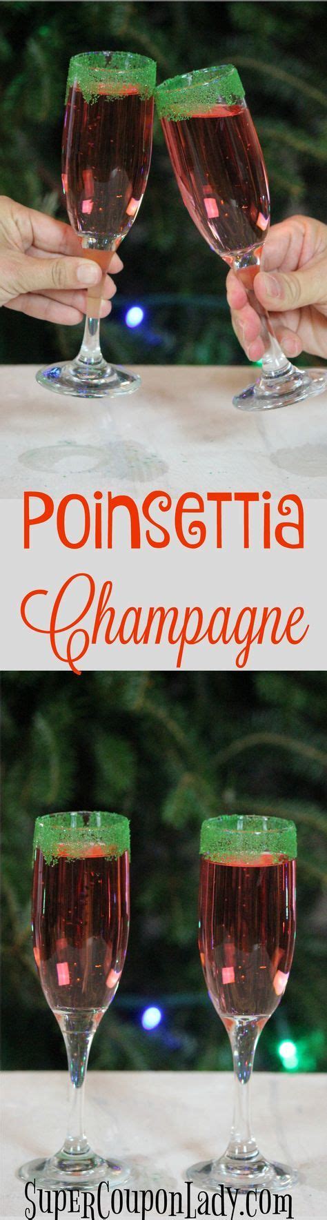 This red and green christmas champagne cocktail with pomegranate simple syrup is the perfect christmas morning mimosa! Poinsettia Champagne Cocktail | Christmas champagne drinks ...