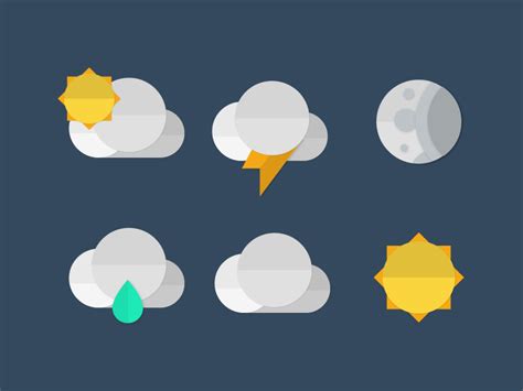With the weather app, you can look up the weather by city name, postal or zip code, and airport code. Material Weather Icons | Weather icons, Icon design ...
