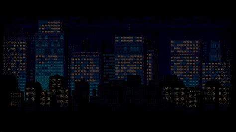 Black Background Digital Art Minimalism Cityscape Skyscraper Pixel