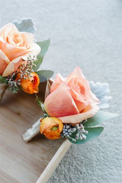 Fashion fabrics club color : Peach Boutonnière { Wedding Inspiration } | MWH | Popular ...