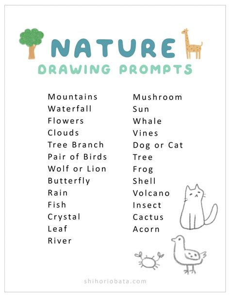 100 Fun Creative Drawing Prompts With Printable