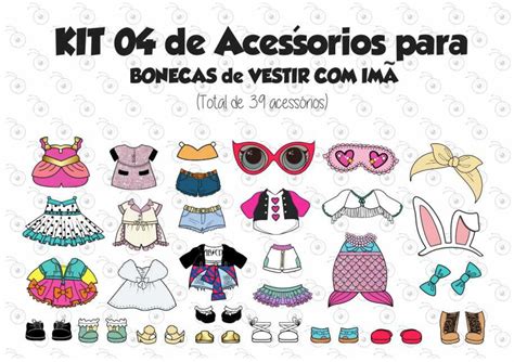 Juegos de vestir, juegos de vestirse, juegos de vestir. Kit 04 de Acessórios p/ Vestir com imãs - Bonecas LOL no ...