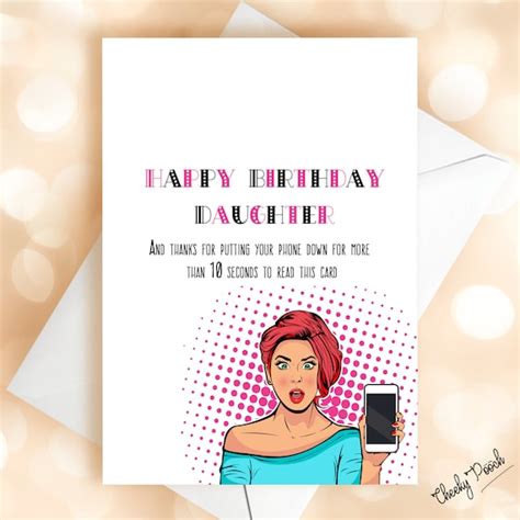 Funny Cards Card For Daughter Funny Birthday Card Daughter Etsy