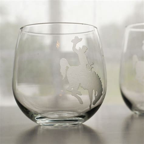 etched wine glass made