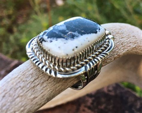 White Buffalo Turquoise Ring Size Unisex For Men Or Women Native