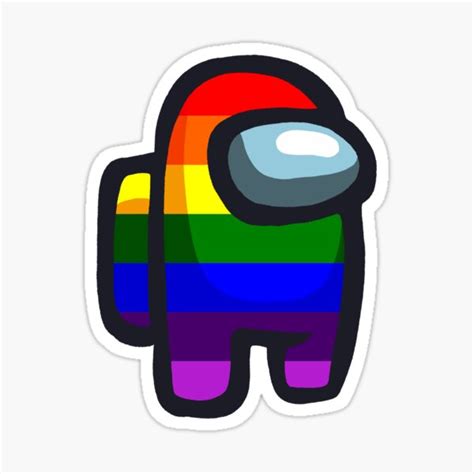 "Among Us Crewmate LGBTQ+ Rainbow Flag (HD Quality)" Sticker by