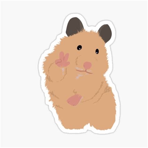 Peace Sign Hamster Meme Sticker For Sale By Johannapoldemaa Redbubble