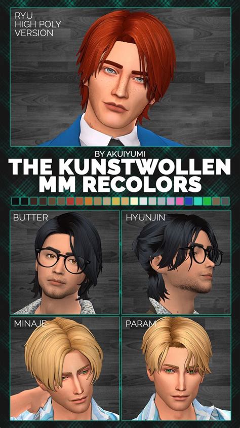 Hair Recolor Dump The Kunstwollen Akuiyumi On Patreon Sims Sims 4