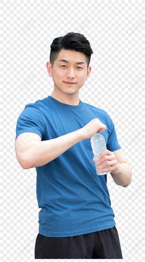 Young Men Who Stand Drinking After Exercise Png Image And Clipart Image