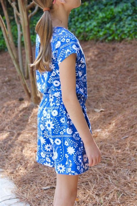 Linville Romper In Fiesta Fun Knit Jersey For Tweens Sewing Tutorials