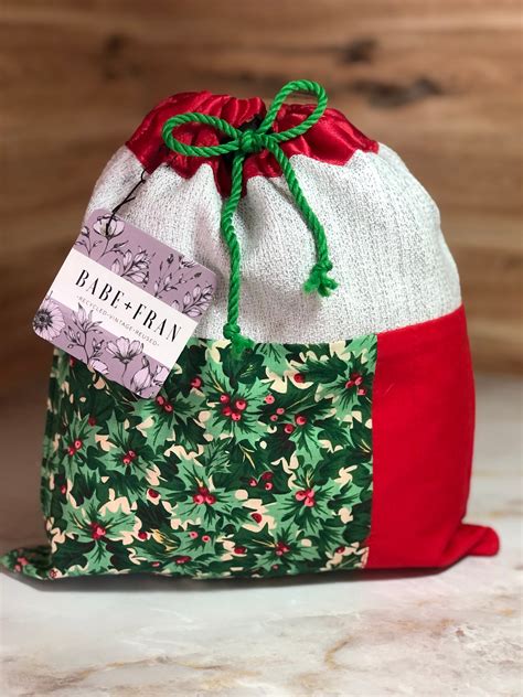 Reusable Fabric Christmas T Bag Etsy
