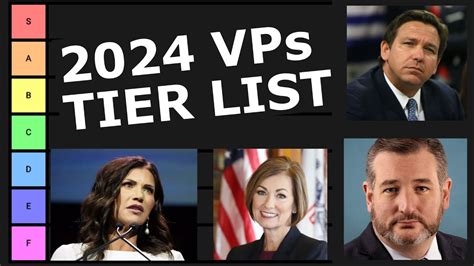 Tier List Ranking Potential 2024 Vice Presidential Candidates Donald