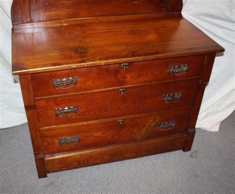 bargain johns antiques antique wood dresser chest  mirror original finish bargain