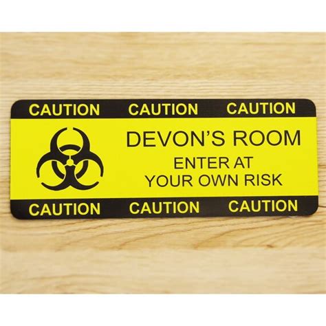 Personalised And Engraved Childrens Caution Door Sign