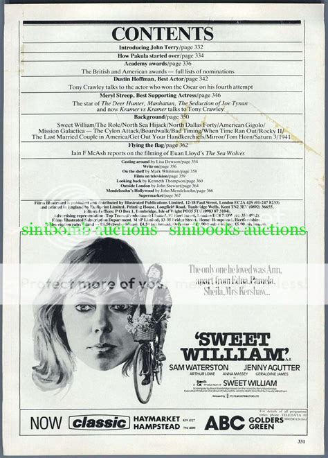 Sweet William Jenny Agutter Sam Waterston Film Original Magazine Advert 25943 On Ebid United