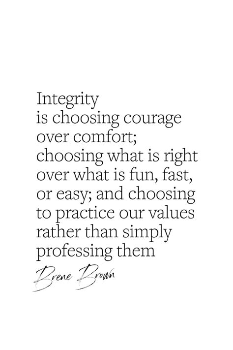 Integrity Printable Quote Brene Brown Wall Art Inspirational Saying For