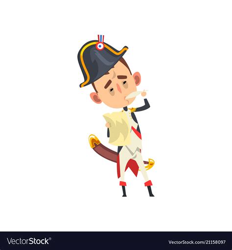 Napoleon Bonaparte Cartoon Character Standing Vector Image