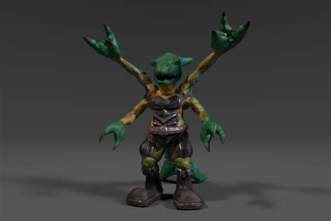 3d Asset Four Arms Creature Fantasy Warrior Cgtrader