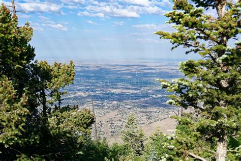 Overlooking Albuquerque From The Top Of The Sandia Crest Highway Stock