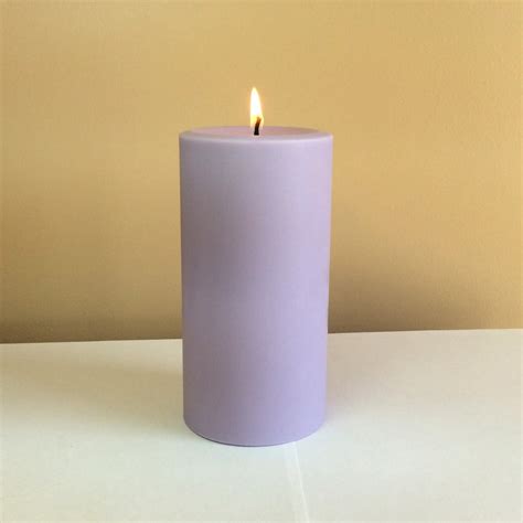 Light Purple Pillar Candle Unscented Candle By Stillwatercandles