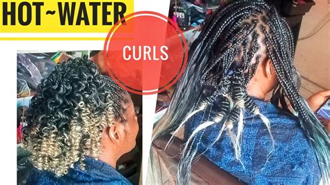 How To Curl Braids With Hot Water And A String Youtube