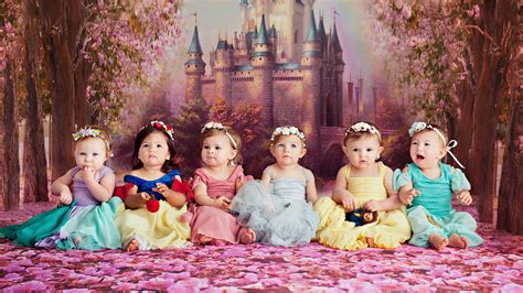She has a long and wavy blonde hair with gorgeous curls in the end. Disney princess newborns are photographed on first ...