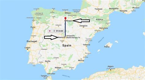 A Map Of Spain With The Location Of Burgos City And Province B Map My