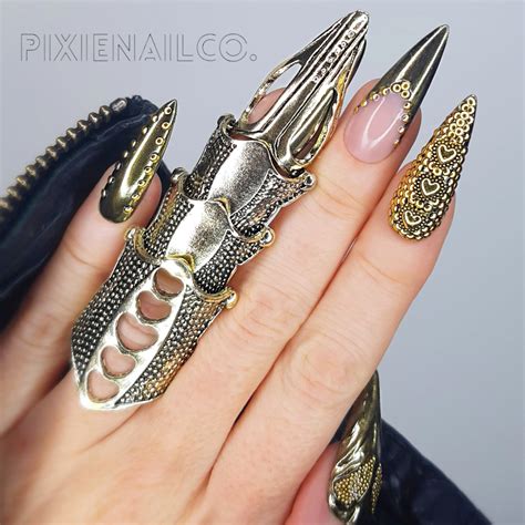 Gold Press On Nails Hard Gel Press Ons Luxury Custom Nails Apres Nails
