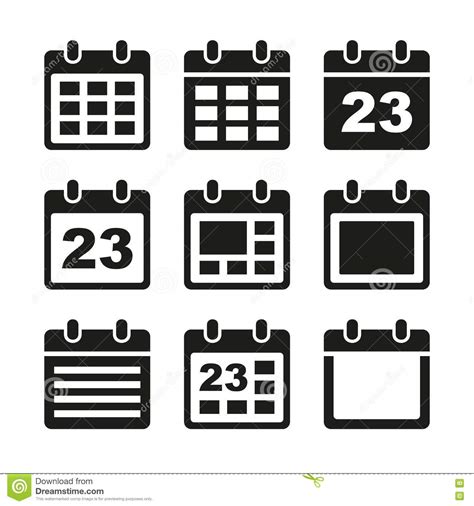 Calendar Icons Set Stock Photos Image 34466863