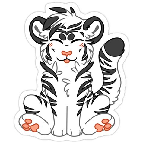 Cute Chibi White Tiger Stickers By 8bit Paws Redbubble
