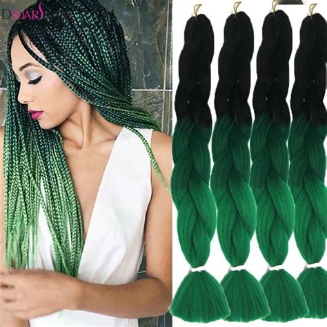 Black hair extension hair extension manufacturers wholesale hair micro ring remy human hair extensions black blonde no shedding no dry no tangle. 24'' Black Ombre Green Kanekalon Jumbo Crochet Synthetic ...