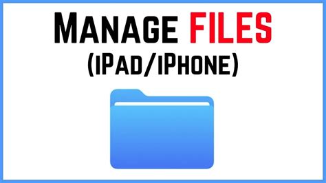 How To Use The Files App In Ios Ipadiphone Youtube