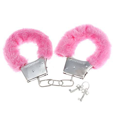 Pink Sexy Soft Furry Steel Fuzzy Fur Wrist Handcuffs Dress Valentines Love T Toy